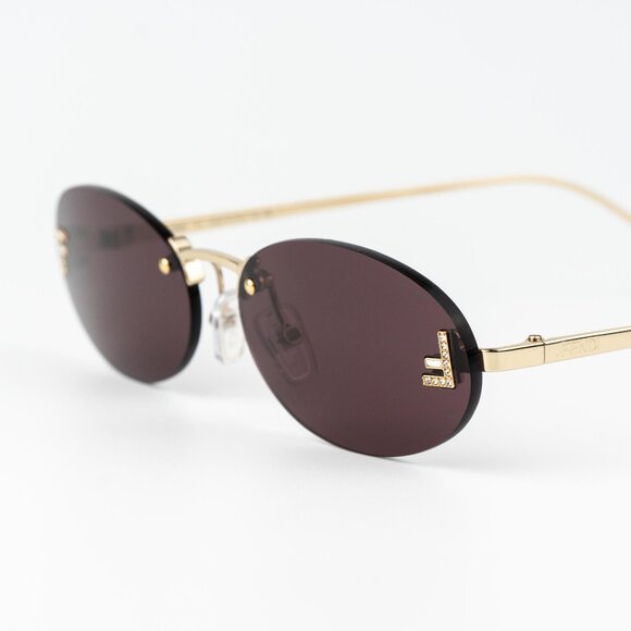 Fendi FIRST CRYSTAL Men Sunglasses Gold Violet Oval FE4075US 30Y AUTHENTIC - Picture 5 of 12